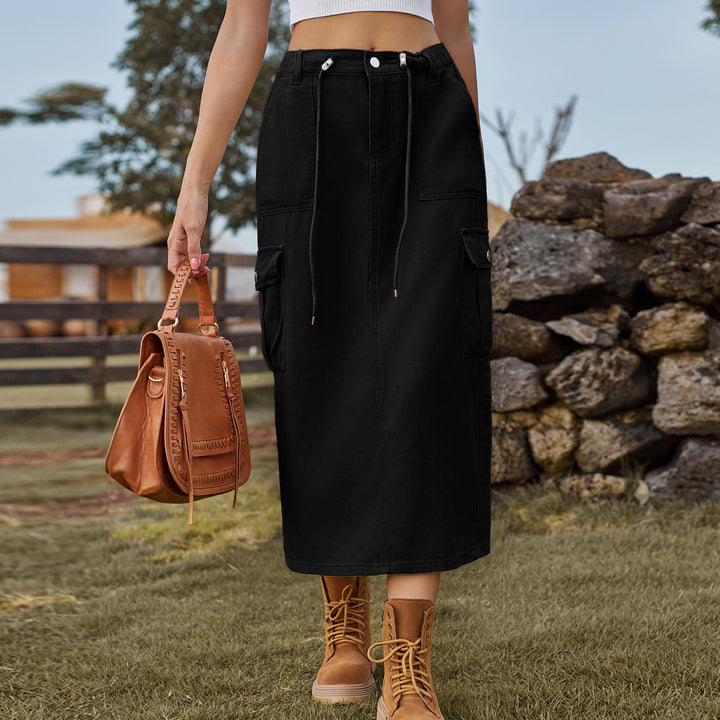 Utility skirt for women with adjustable waist and practical cargo pockets Lune London