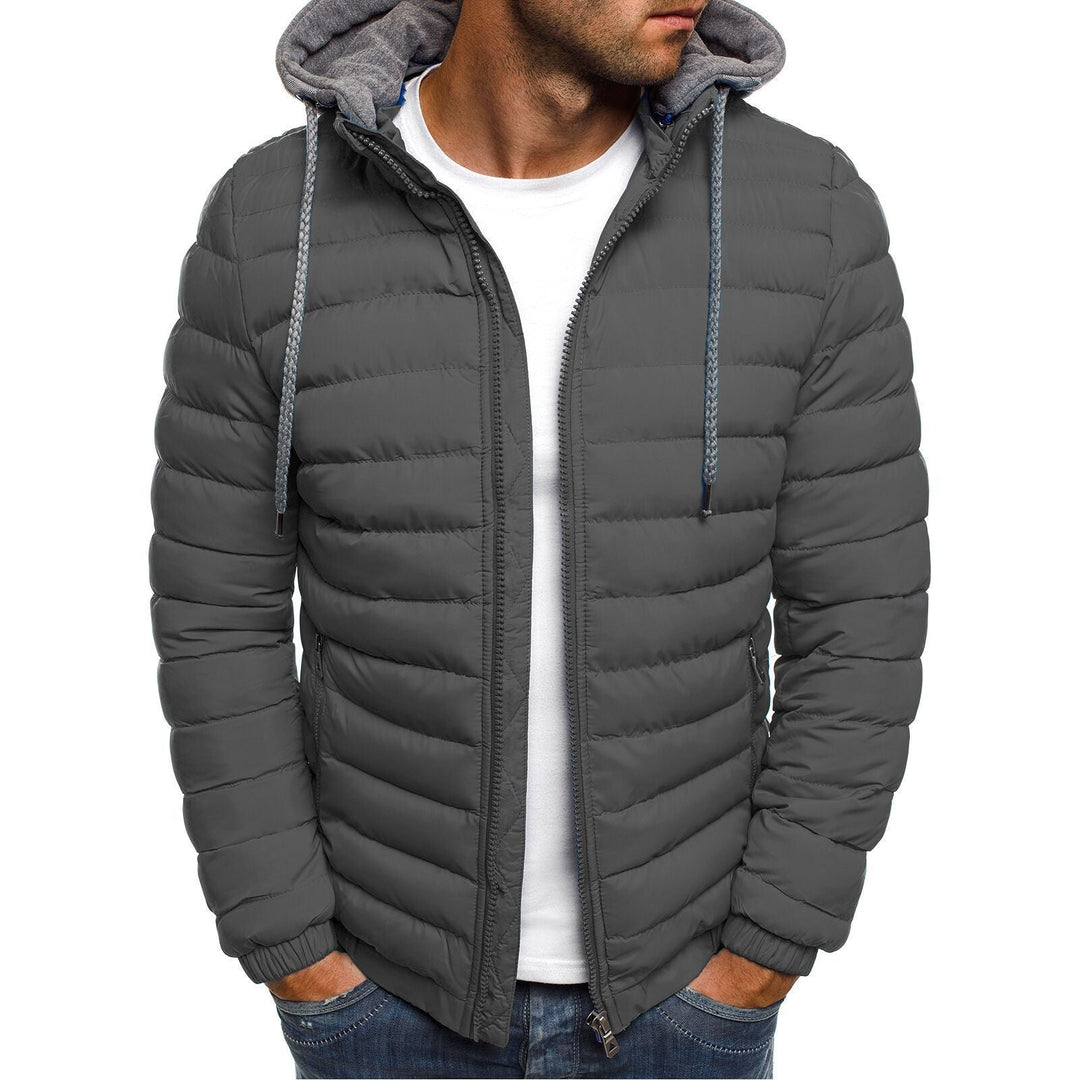 Men's Lightweight Quilted Jacket with Hood and Side Zip Pockets Lune London