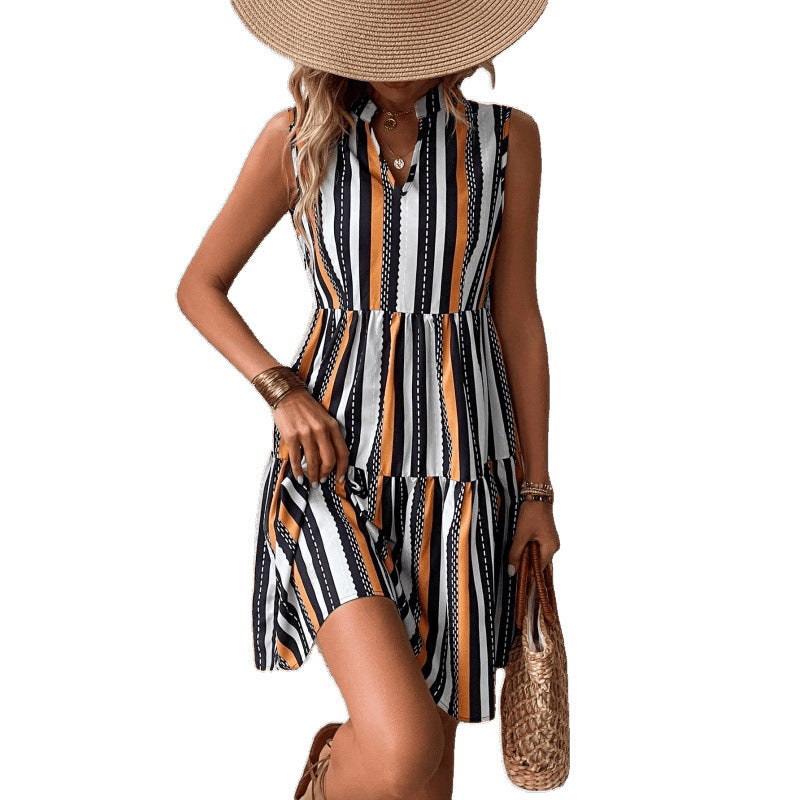Striped shirt dress for women with flared skirt Lune London