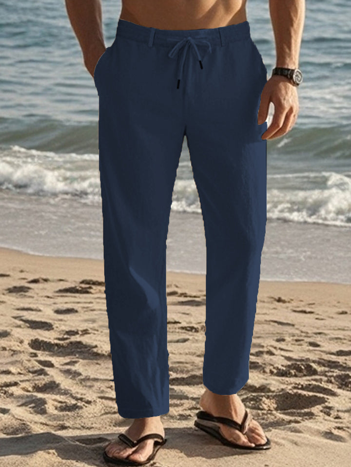 Casual Beach Pants for Men with Adjustable Drawstring and Convenient Side Pockets Lune London
