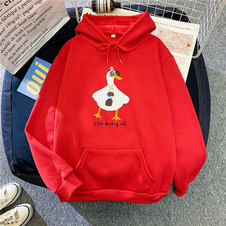 Women's hooded sweatshirt with creative duck design Chic & Stil