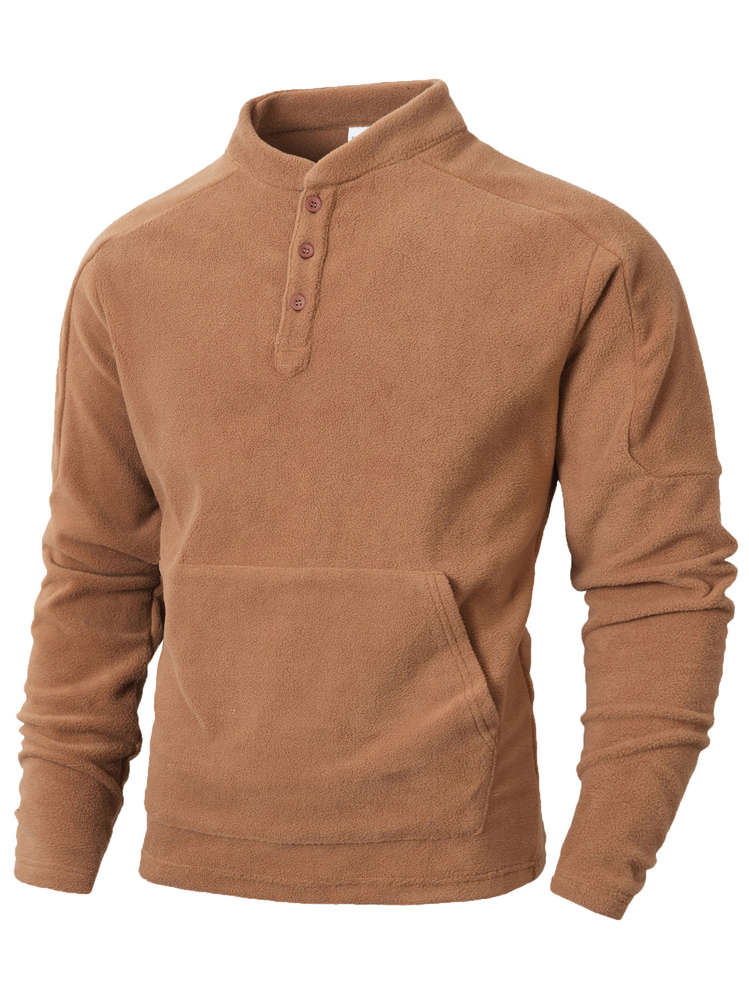 Cozy fleece sweater for men with button placket Lune London