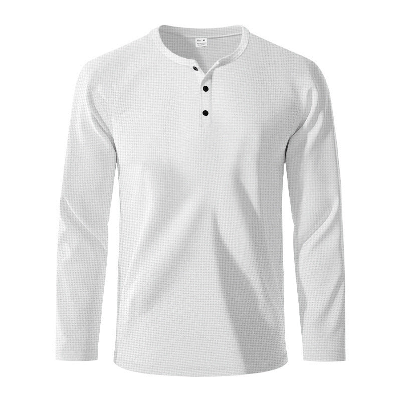Men's Long Sleeve Henley T-Shirt in Breathable Structured Fabric Lune London