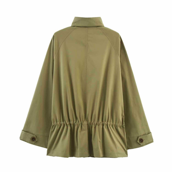 Women's transition jacket with high collar and practical pockets Lune London