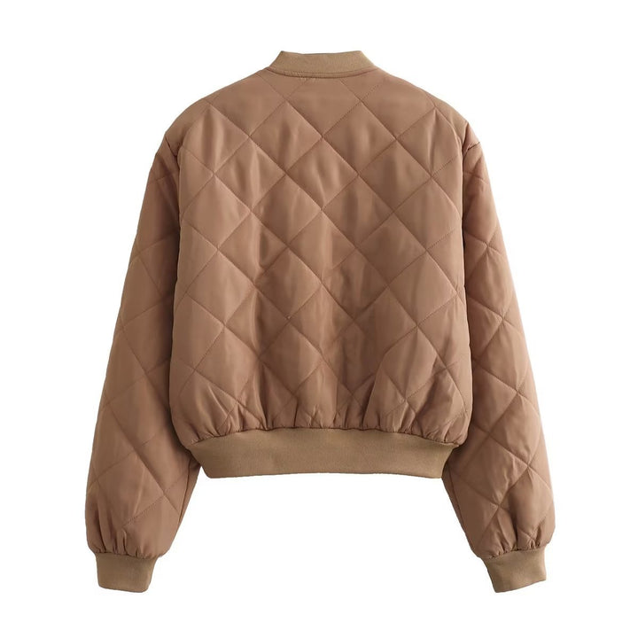 Quilted bomber jacket for women with practical pockets and elastic waist Lune London