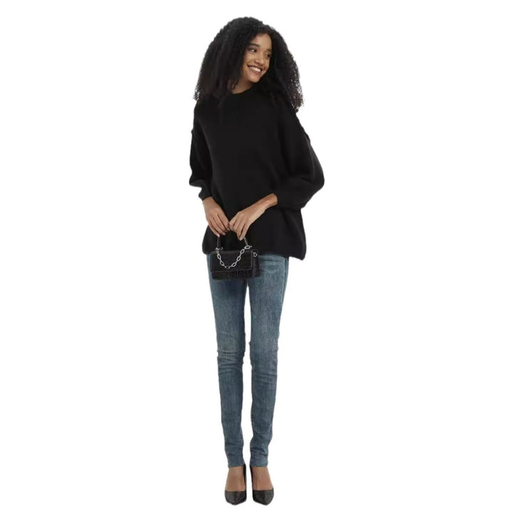 Elegant knitted sweater for women with high collar and relaxed fit Lune London