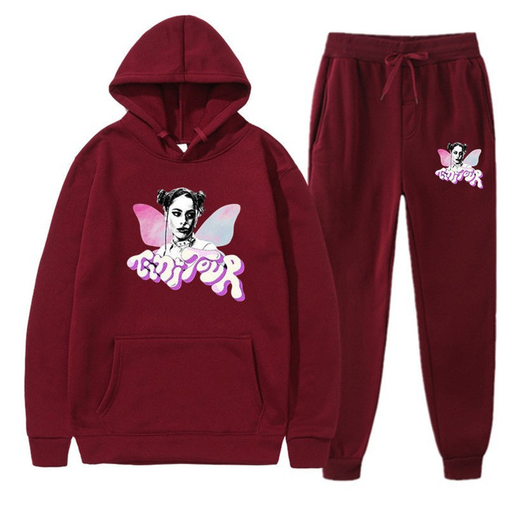 Women's sweatshirt and jogging pants set with creative graphic design Chic & Stil