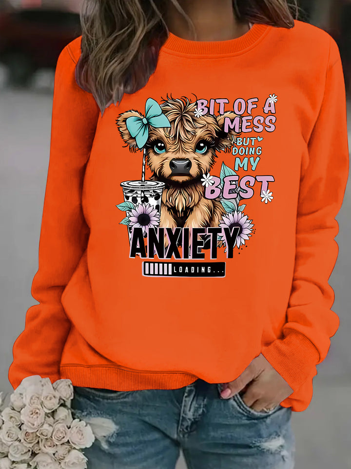 Sweatshirt pour femmes avec un design de chien créatif et une typographie inspirante Chic & Stil