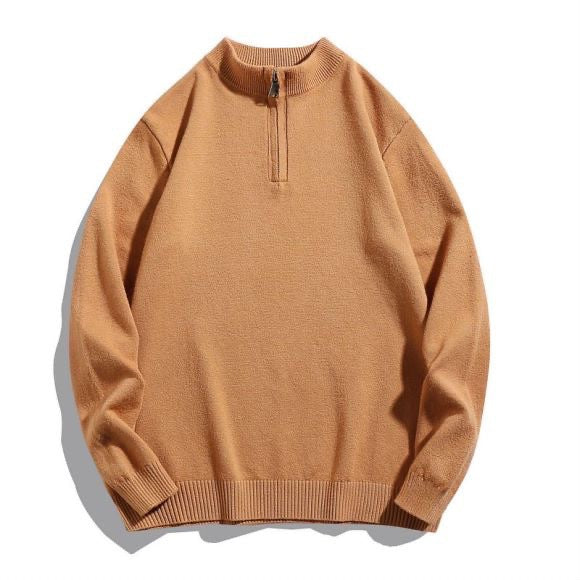 Comfortable men's sweater with modern high collar and discreet zip opening Lune London