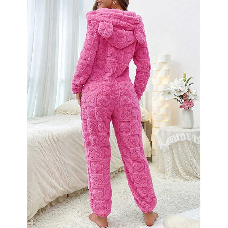 Ladies Comfortable Fleece Pants with Hood Lune London
