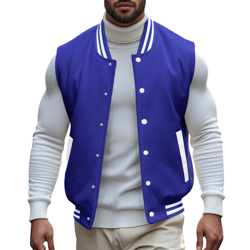 Casual men's cardigan with a sporty style featuring a snap button closure and side insertion pockets Lune London