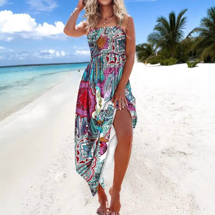 Boho maxi dress for women with adjustable straps Lune London
