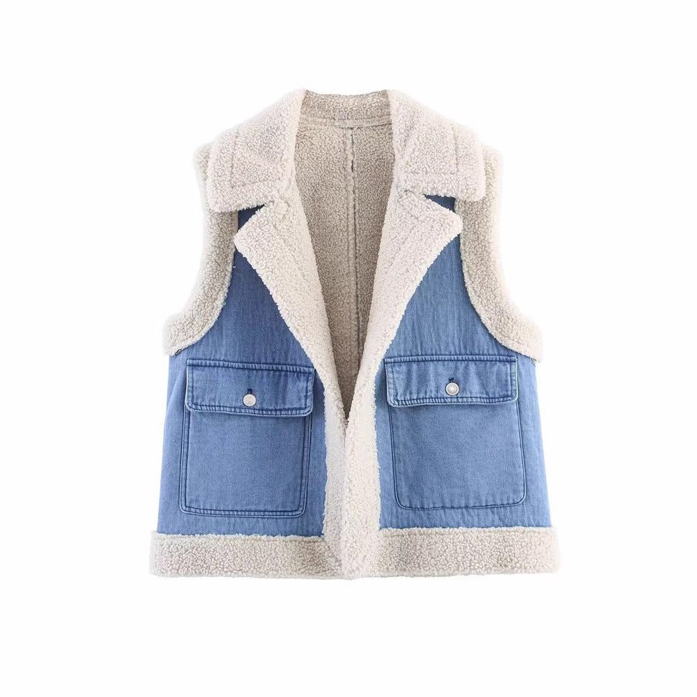 Women's denim jacket with vintage style and fleece lining Lune London