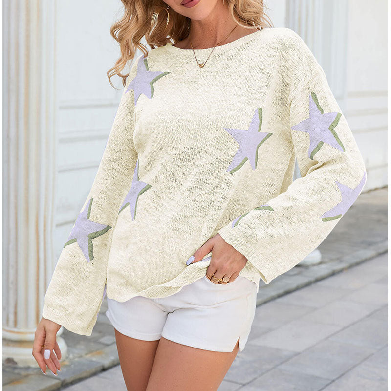 Pull en tricot pour femme avec design étoile Chic & Stil