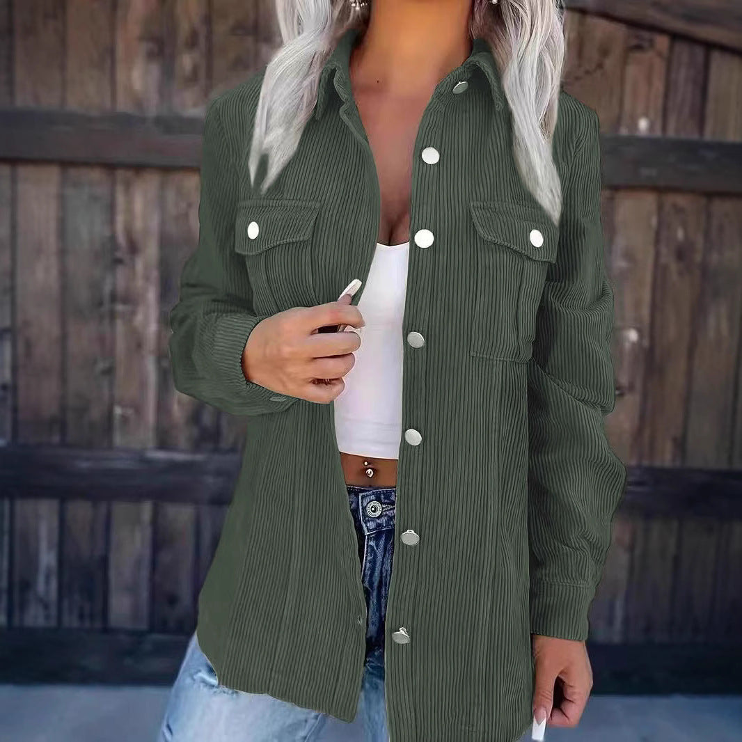 Casual shirt jacket for women with a textured design and functional pockets Lune London