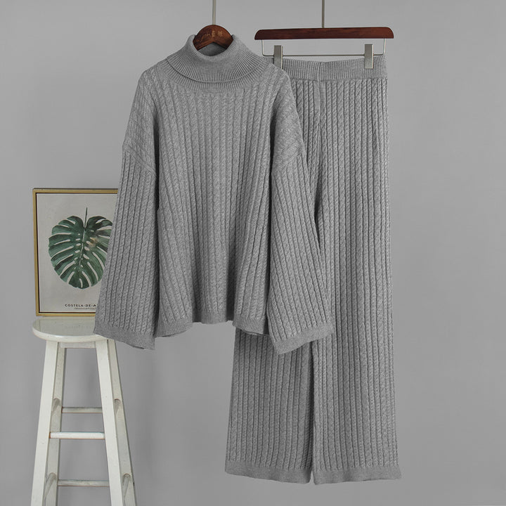 Ensemble en tricot pour femmes avec col haut et coupe décontractée Chic & Stil