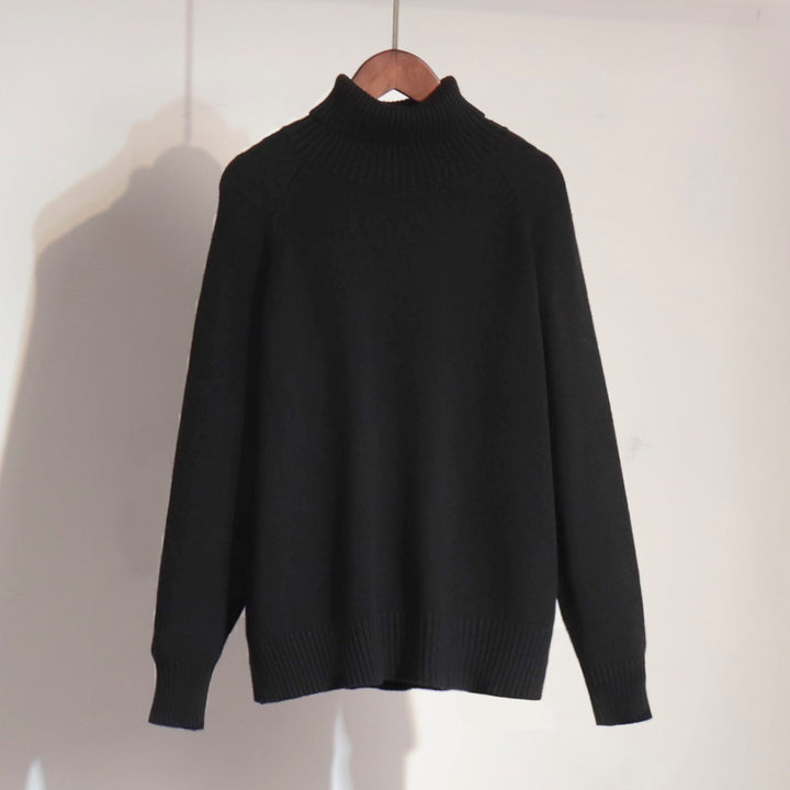 Fine knit sweater for women with high collar Lune London