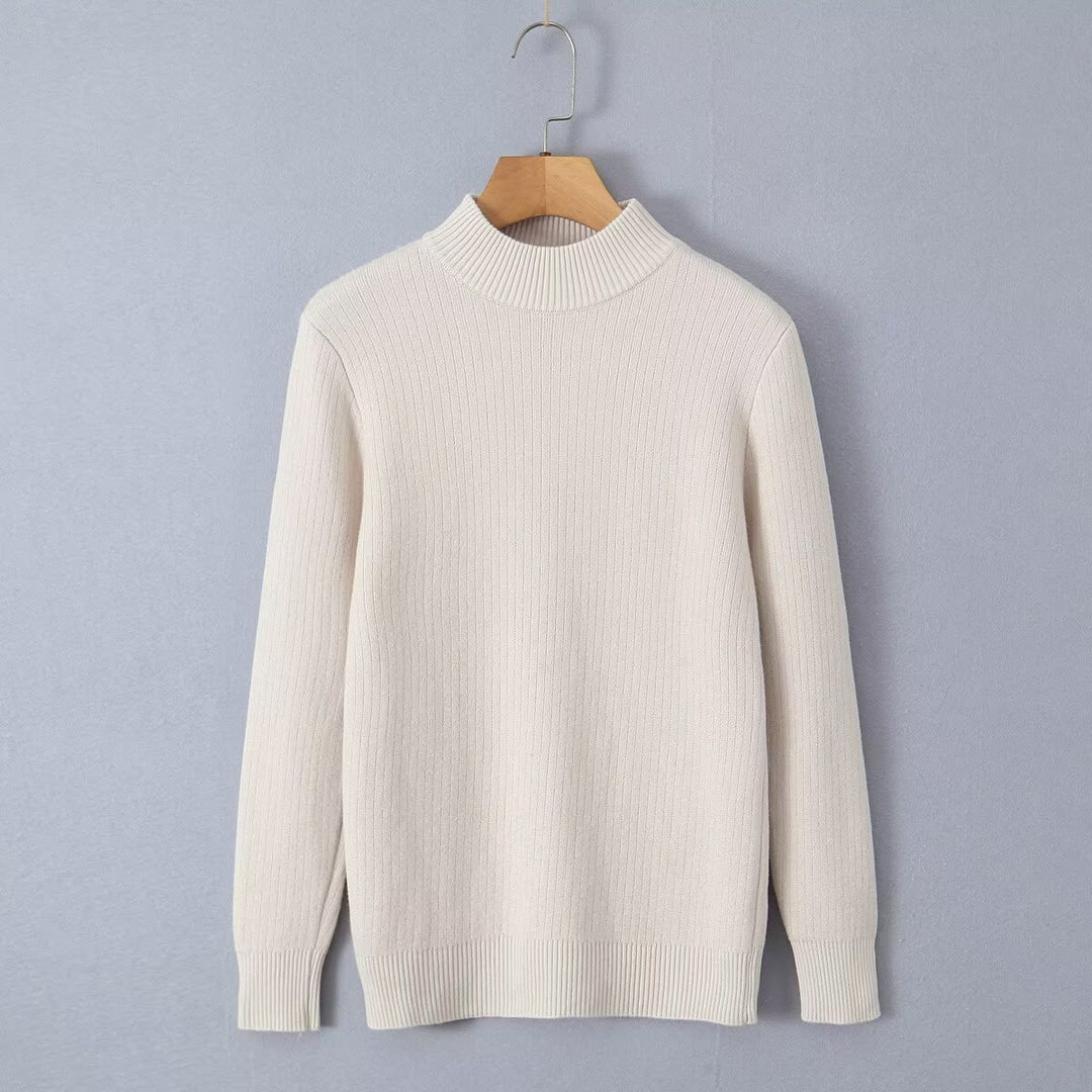 Pull en maille fine pour femmes avec col montant Chic & Stil