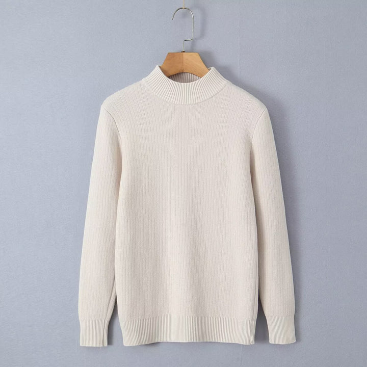 Pull en maille fine pour femmes avec col montant Chic & Stil
