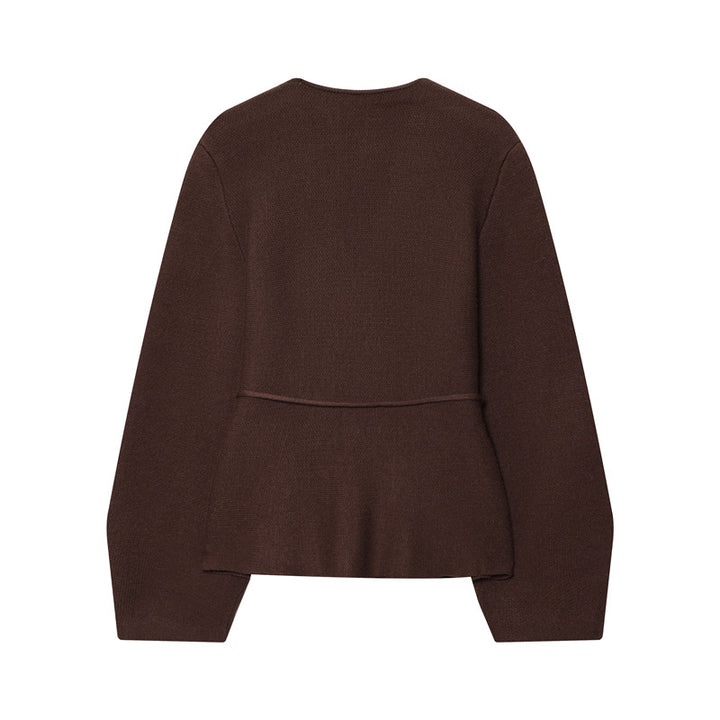 V-neck pullover for women with adjustable tie belt Lune London