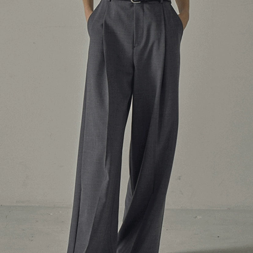 Pantalons larges élégants pour femmes taille haute avec ceinture Chic & Stil