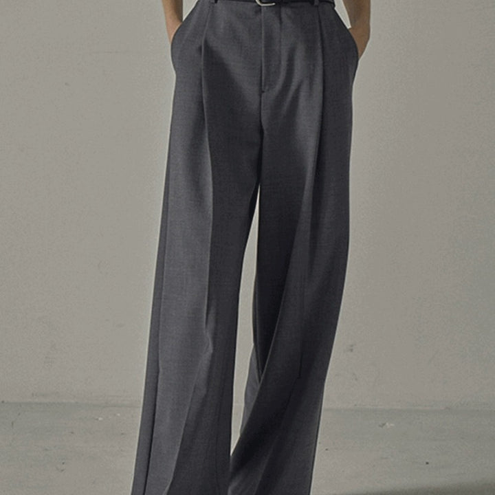 Pantalons larges élégants pour femmes taille haute avec ceinture Chic & Stil