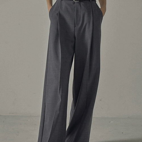 Pantalons larges élégants pour femmes taille haute avec ceinture Chic & Stil