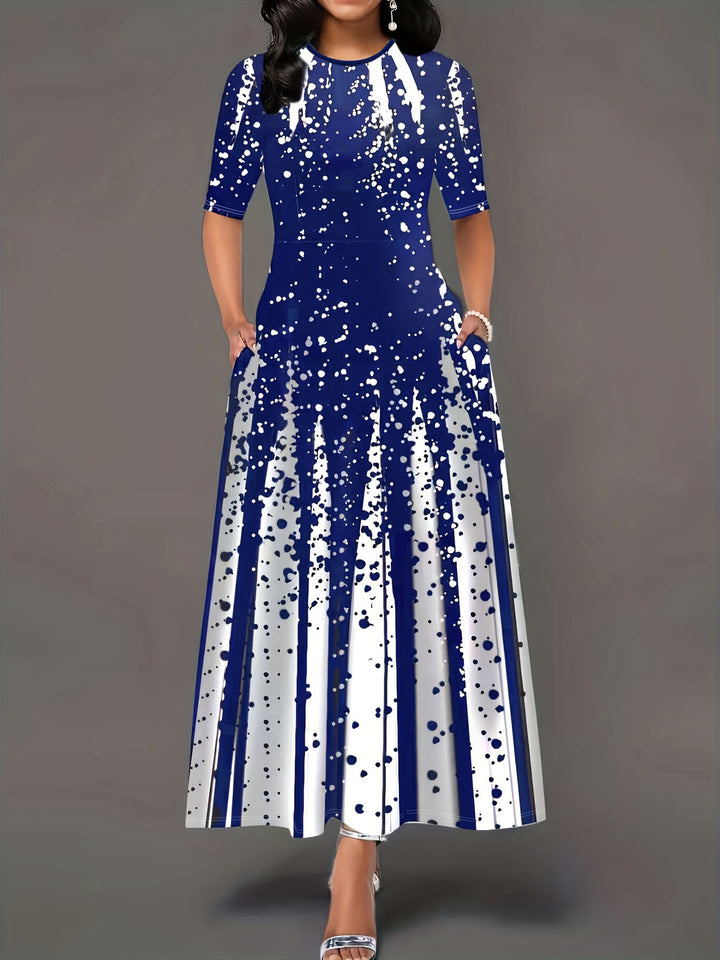 Maxi dress for women with creative splash pattern Lune London