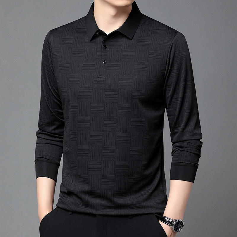 Men's polo shirt with a modern geometric pattern and a breathable structure Lune London