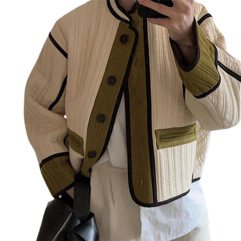 Ladies quilted transitional jacket with decorative pockets Lune London