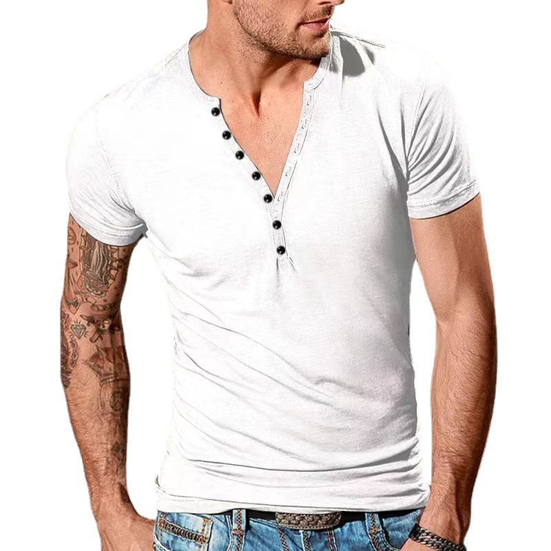 Men's Leisure Short Sleeve Henley T-shirt Lune London 1752037952