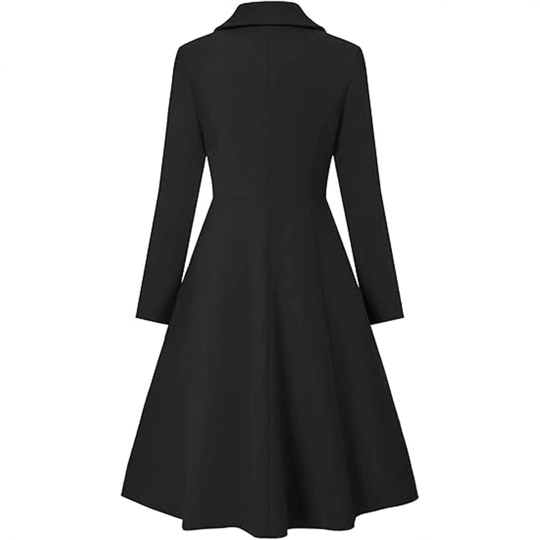 Ladies Elegant Oversized Coat with Double Row of Buttons Lune London
