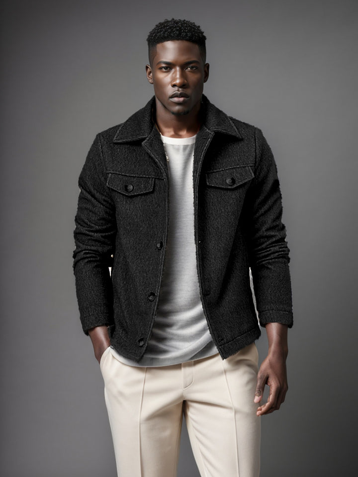 Casual fleece jacket for men with textured inner lining Lune London
