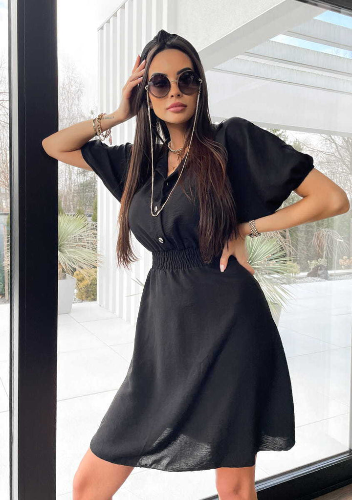 Shirt dress for women with elastic waist and trendy collar Lune London
