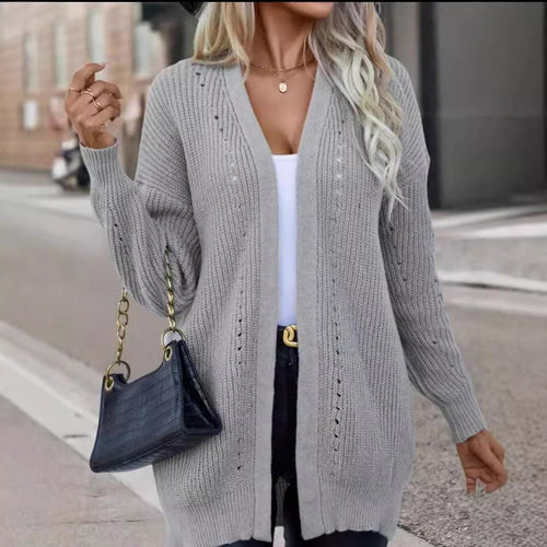 Open knit jacket for women with a slight hole structure and a comfortable fit Lune London