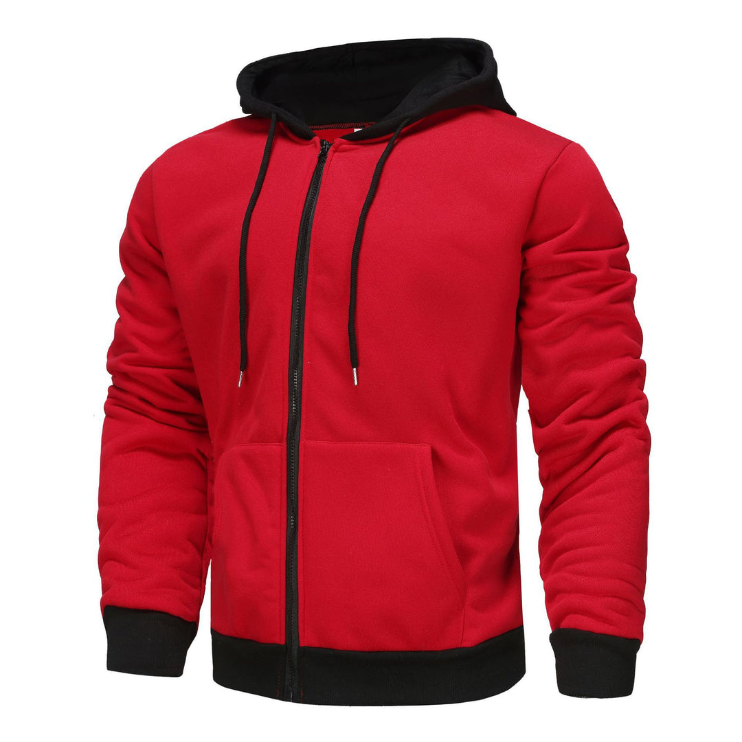 Men's Zip Hoodie with contrasting color and kangaroo pocket Lune London