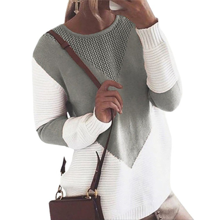 Lune London Creative Geometric Pattern Women's Knit Sweater