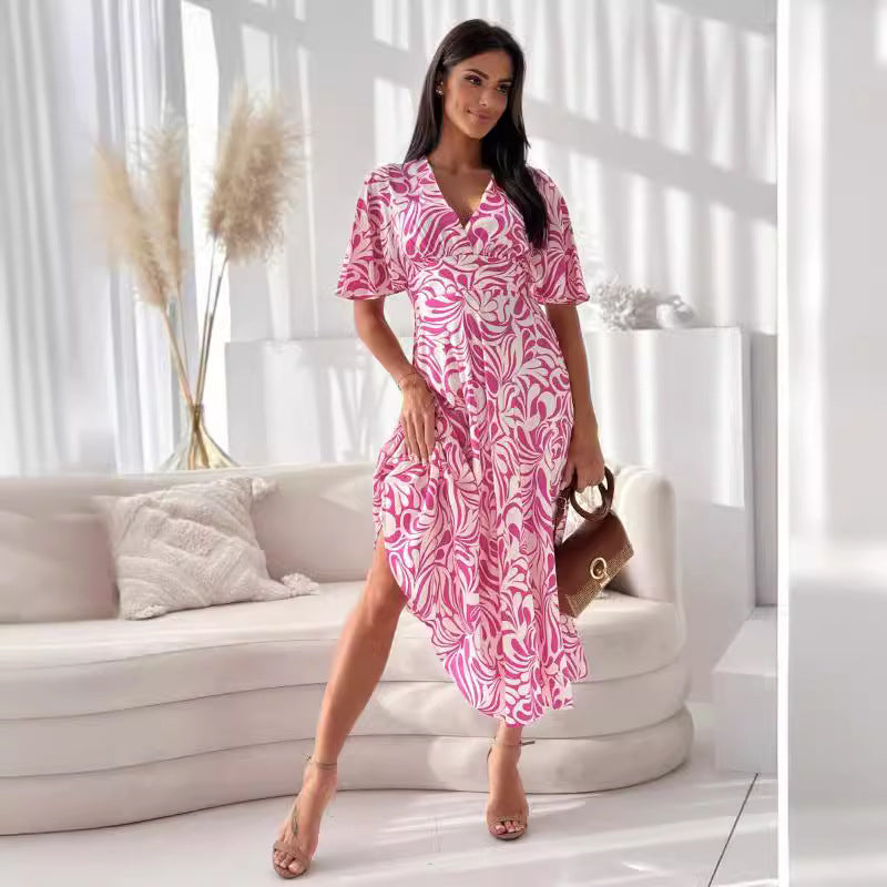 Ladies Maxi Wrap Dress Fluid Lune London