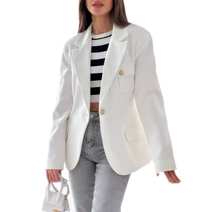 Ladies Elegant Double-Breasted Jacket with Practical Pockets Lune London