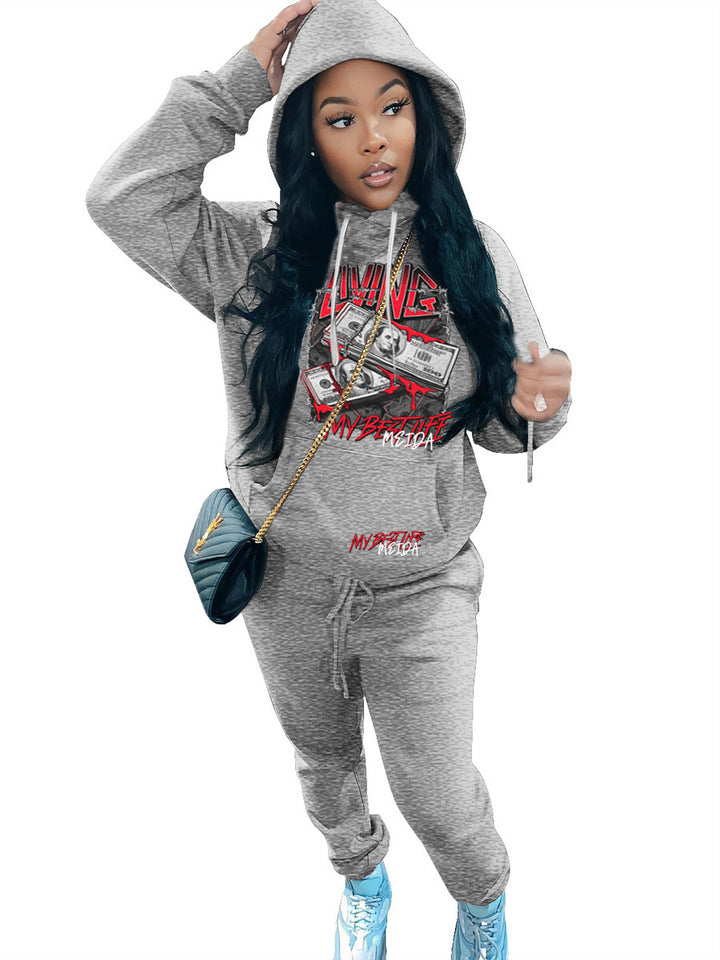 Men's sporty hoodie and jogger pant set with striking graphic print Lune London