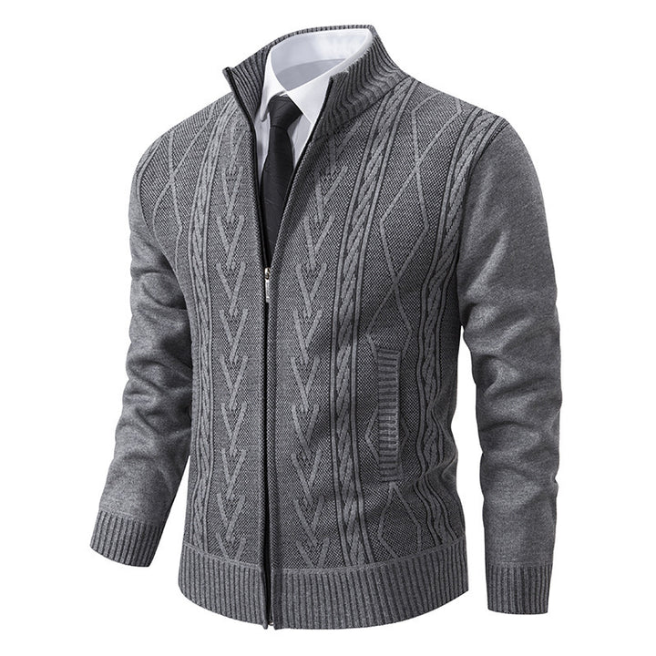 Men's knitted jacket with structured weave Lune London