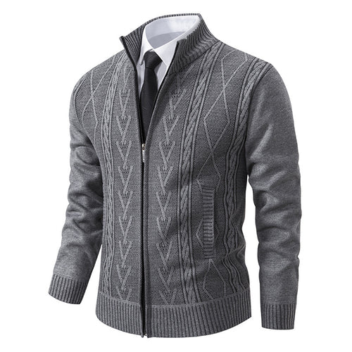 Men's knitted jacket with structured weave Lune London
