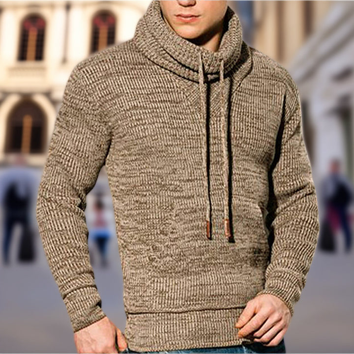 Men's knit sweater with high collar and side pockets Lune London