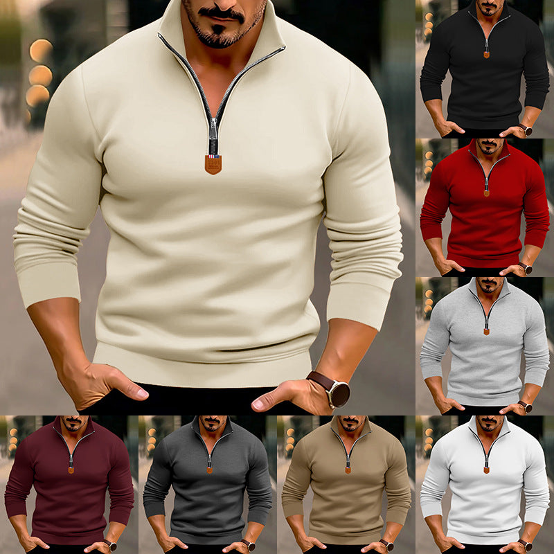 Men's sweater with half-zip and high-quality knitted structure Lune London