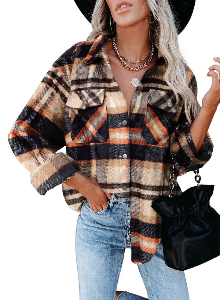 Plaid flannel overshirt for women Lune London