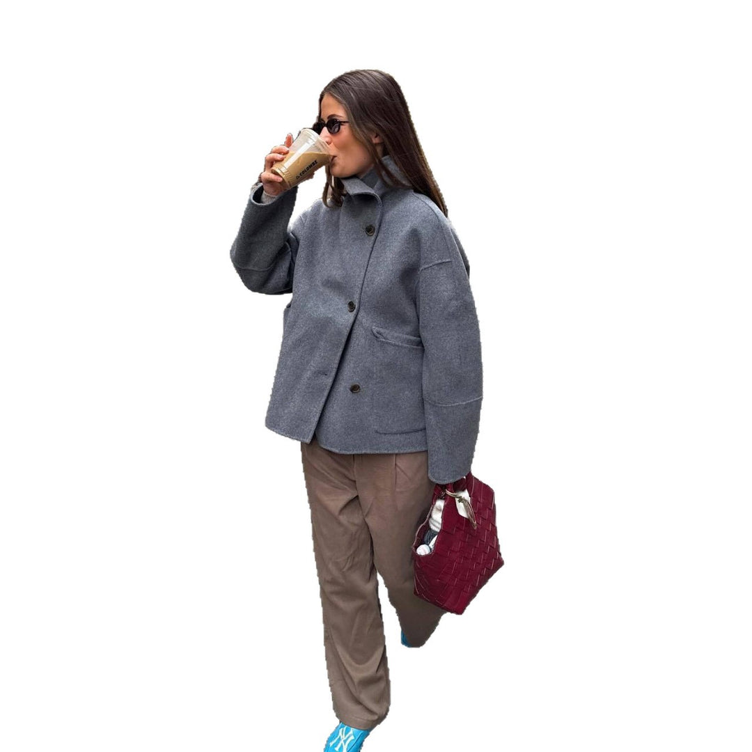 Ladies Oversized Fashionable Jacket in High-Quality Wool Blend Lune London