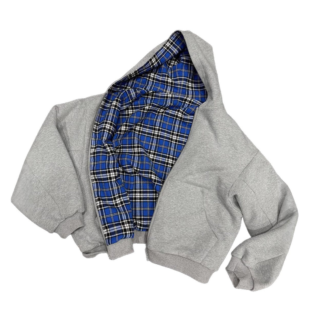 Veste à capuche décontractée pour femmes avec doublure à carreaux Chic & Stil