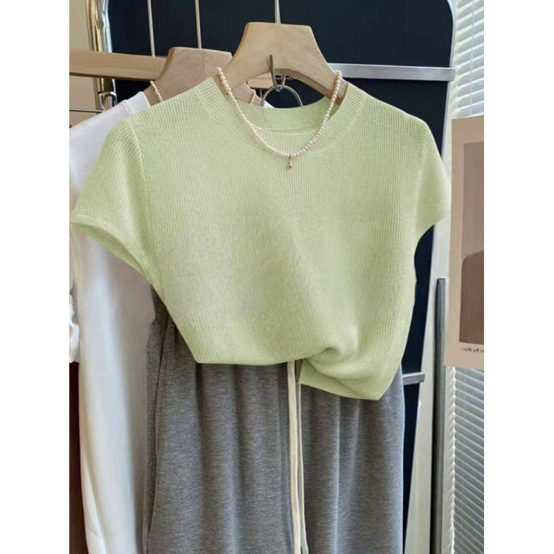 Chemise Tricotée à Manches Courtes Décontractée pour Femmes Chic & Stil