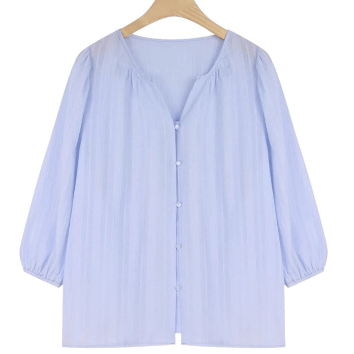 Ladies Relaxed Fit Puff Sleeve Button-Up Shirt Lune London