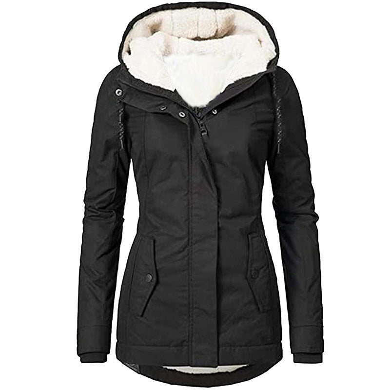 Ladies warm outdoor jacket with plush lining Lune London